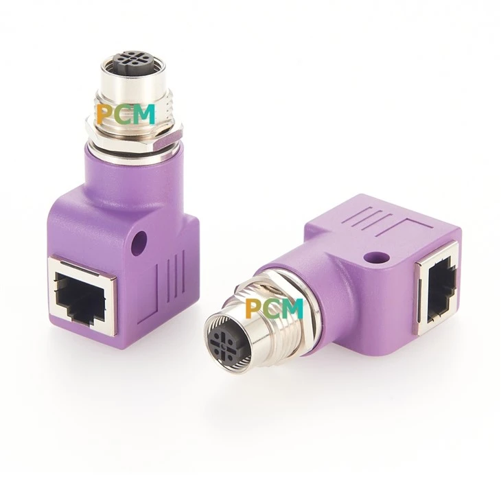 M12 D-Code To RJ45 Panel Mount Adapter factory