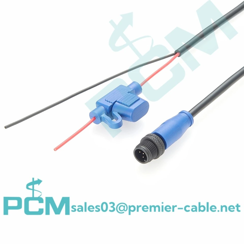 NMEA2000 N2K M12 CANbus Cebl Pŵer Gwryw Gyda Ffiws