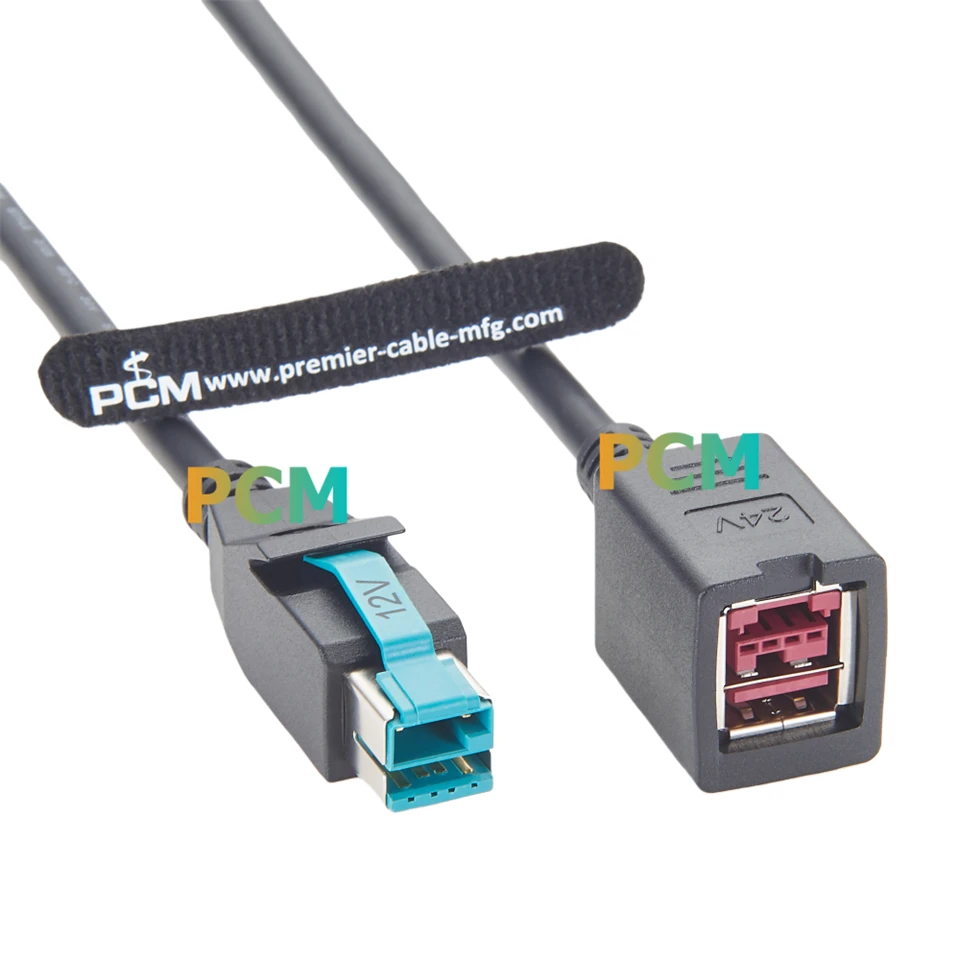 Powered USB 12V Male To 24V Female Adapter For POS Systems suppliers