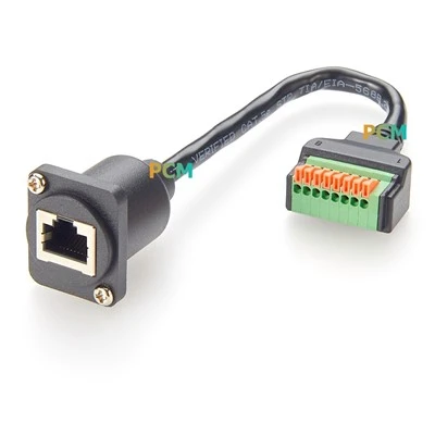 D-type rj 45 8 p8c benywaidd i 8 pin cyplydd swmp-derfynell