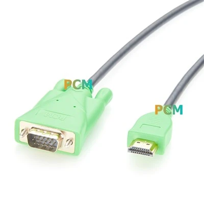 HDMI I VGA Cable Gwryw I Gwryw Ar Gyfer Cyfrifiadur
