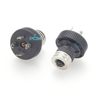 M12 i grwn Cysylltydd Falf Solenoid DIN