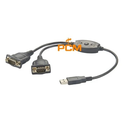 Cebl Porthladd Deuol USB I RS232 DB9 Gyda Sglodion FTDI